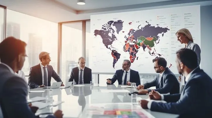 international business consultants discussing strategy