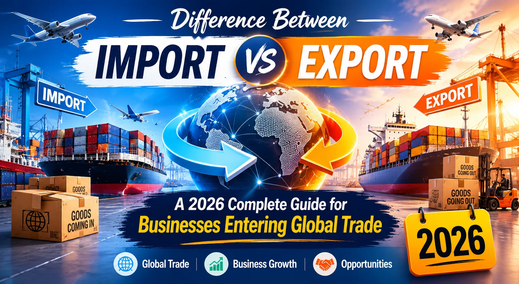 Difference between import and export — 2026 complete guide for businesses by Trade Globe Consultants