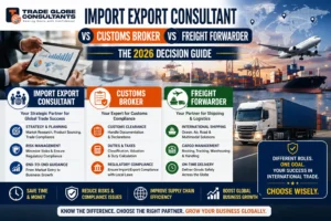 import export consultant vs customs broker vs freight forwarder